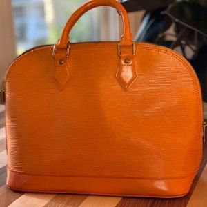 Vintage Louis Vuitton Alma Orange Epi Leather Hand Bag